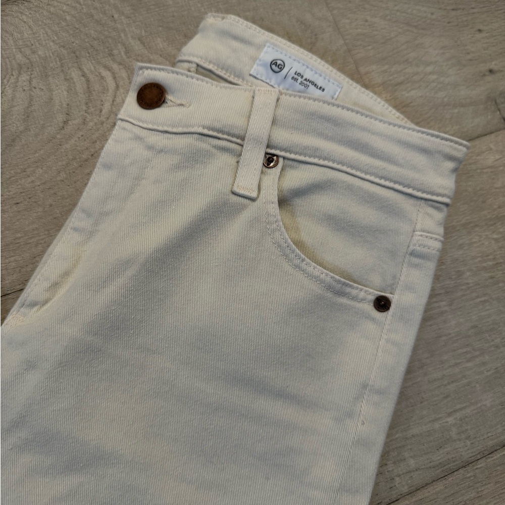 AG Adriano Goldschmied Cream Straight Leg Jeans - Picture 2 of 7